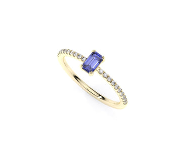 Womens 18k Diamond Topaz Cocktail Ring