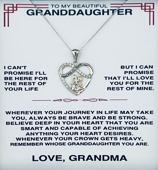 14k Grandmother Granddaughter Necklace