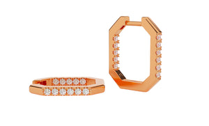 14k Octagonal Diamond Earrings