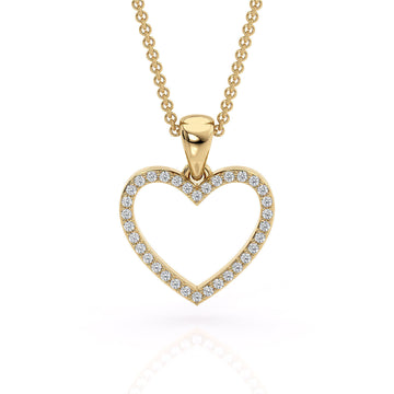 14k Diamond Heart Pendant Necklace