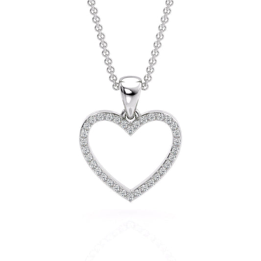 14k Diamond Heart Pendant Necklace