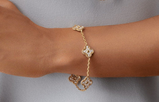 14k Womens Alhambra Flower Bracelet