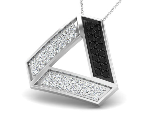 Women's Diamond Triangular Pendant Necklace