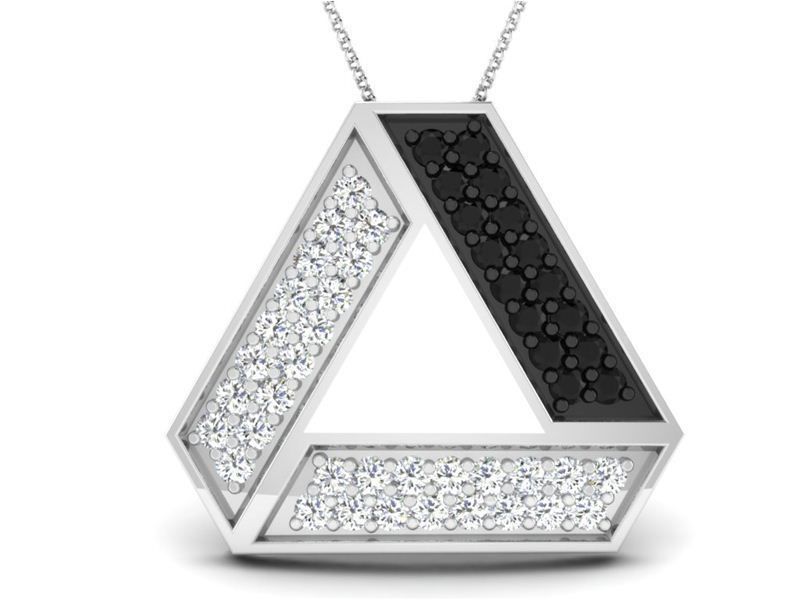 Women's Diamond Triangular Pendant Necklace