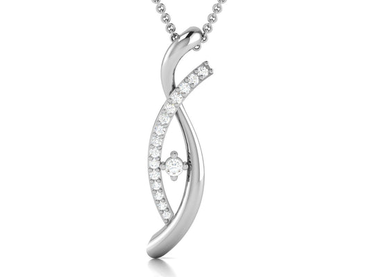 Womens Diamond Twist Pendant Necklace