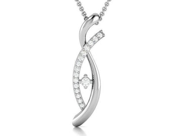 Womens Diamond Twist Pendant Necklace