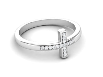 14k Sideways Cross Ring