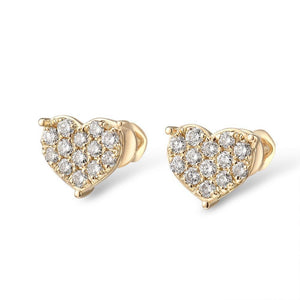 Classic Heart Yellow Gold Earrings