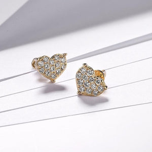 Classic Heart Yellow Gold Earrings