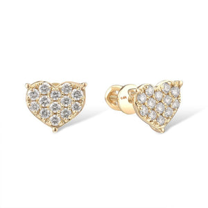 Classic Heart Yellow Gold Earrings