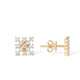 14K Yellow Gold Square Stud Earrings