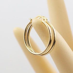 18k Gold Round Hoop Earrings