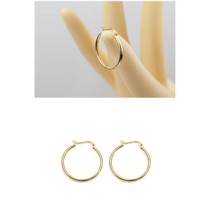 18k Gold Round Hoop Earrings