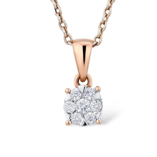 Rose Gold Round Diamond Pendant